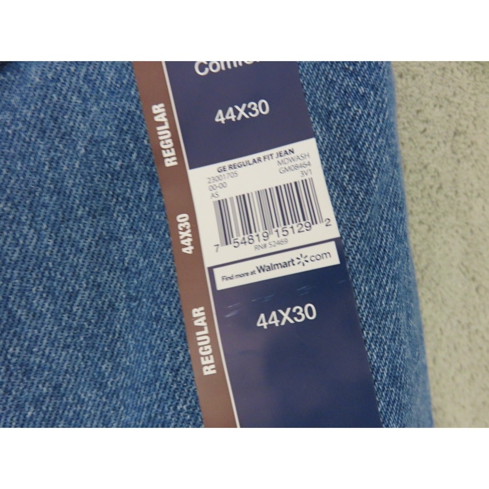 George Men's Blue Straight Leg 100% Cotton Comfy Regular‎ Jenas Size 44x30 - Picture 13 of 14
